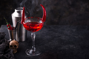 Halloween cocktail Red Devil martini
