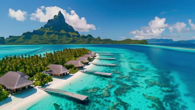 Tropical Paradise: Overwater Bungalows in Bora Bora