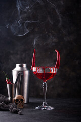 Halloween cocktail Red Devil martini