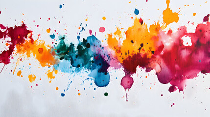 Fototapeta premium colorful ink splatters on a white canvas. 