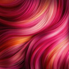Fototapeta premium Vibrant Abstract Waves Featuring Fluid Red and Pink Hairlike Streaks with Some Orange Highlights