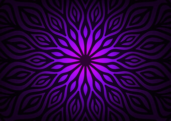 Purple mandala dark line geometry background