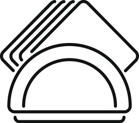 Napkin holder with paper napkins keeping cleanliness concept icon, outline style