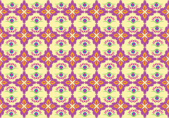 Flower seamless pattern yellow background design