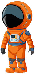 Kid Astronaut in Orange Spacesuit