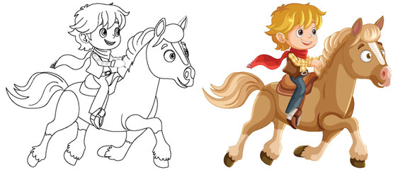 Cowboy Riding a Horse