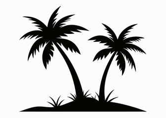 Fototapeta premium coconut Tree Silhouette image art for vector illustration on white background