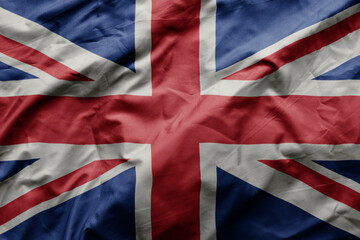 Fototapeta premium waving colorful realistic national flag of great britain.