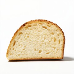 Slice of bread on a white background