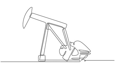 Minimalist Continuous Line Drawing of an Oil Refinery Industrial Plant