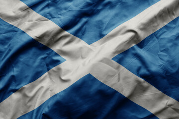 waving colorful realistic national flag of scotland .