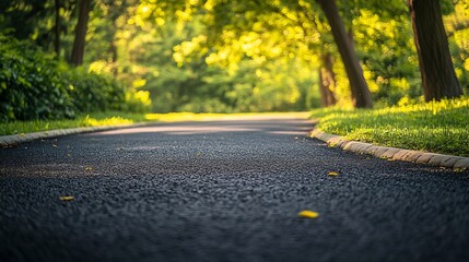 Fototapeta premium Empty road in the park : Generative AI