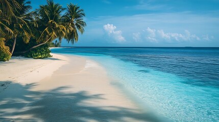 Fototapeta premium Maldives Islands Ocean Tropical Beach : Generative AI