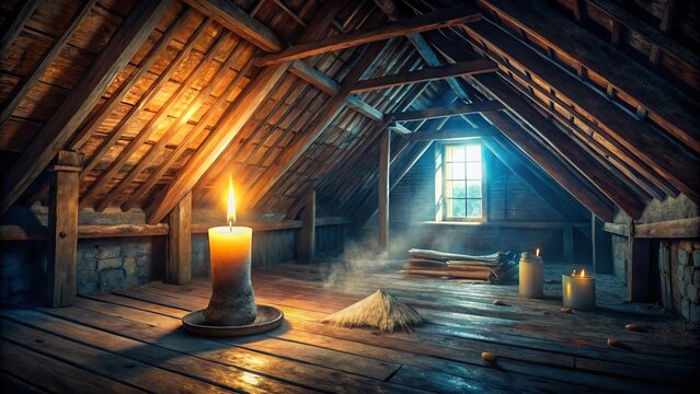 flickering candlelight haunted attic eerie innocence