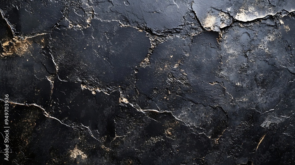 Aufkleber Texture of black polished concrete background Dark old wallpaper with cement texture Nature wall concept surface mockup Empty rough cement wall or floor background Top view close up co : Generative AI