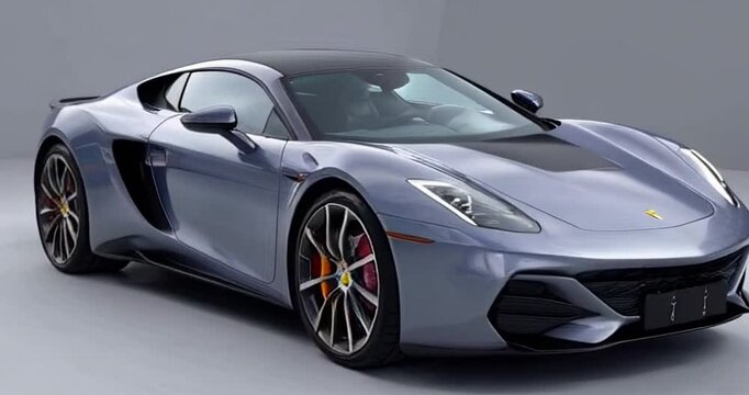 Sleek and stunning supercar showcases cutting-edge design and technology in a modern studio setting