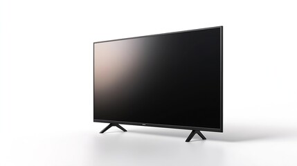 TV with wheeled stand for presentations isolated on white background : Generative AI