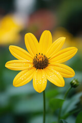 Obraz premium Close up yellow cosmos flower in garden