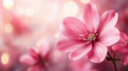 Fototapeta premium Pink daisy flower, early Spring