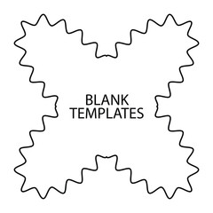 Black line frame background. hand line abstract frame picture templates isolated on white background