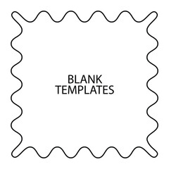 Black line frame background. hand line abstract frame picture templates isolated on white background