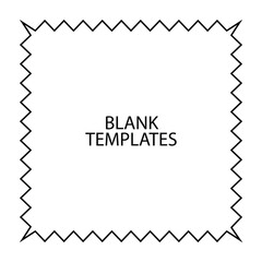 Black line frame background. hand line abstract frame picture templates isolated on white background