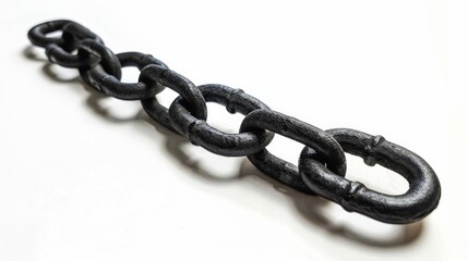 Obraz premium Black Chain. Isolated Padlock and Lock for Security and Protection on White Background