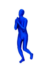 Mysterious blue man in costume