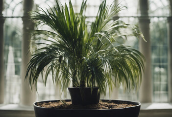 Obraz premium A palm house plant in a planter