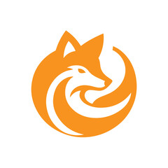 Obraz premium modern and simple orange fox logo icon 