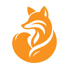 Obraz premium modern and simple orange fox logo icon 