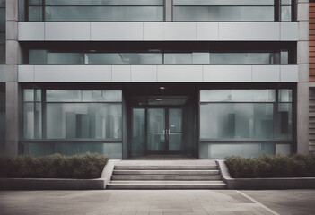 Obraz premium Front view of a single small office building isolate