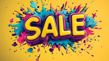 SALE written in bubbly, cartoon-style letters with a burst effect around it.


