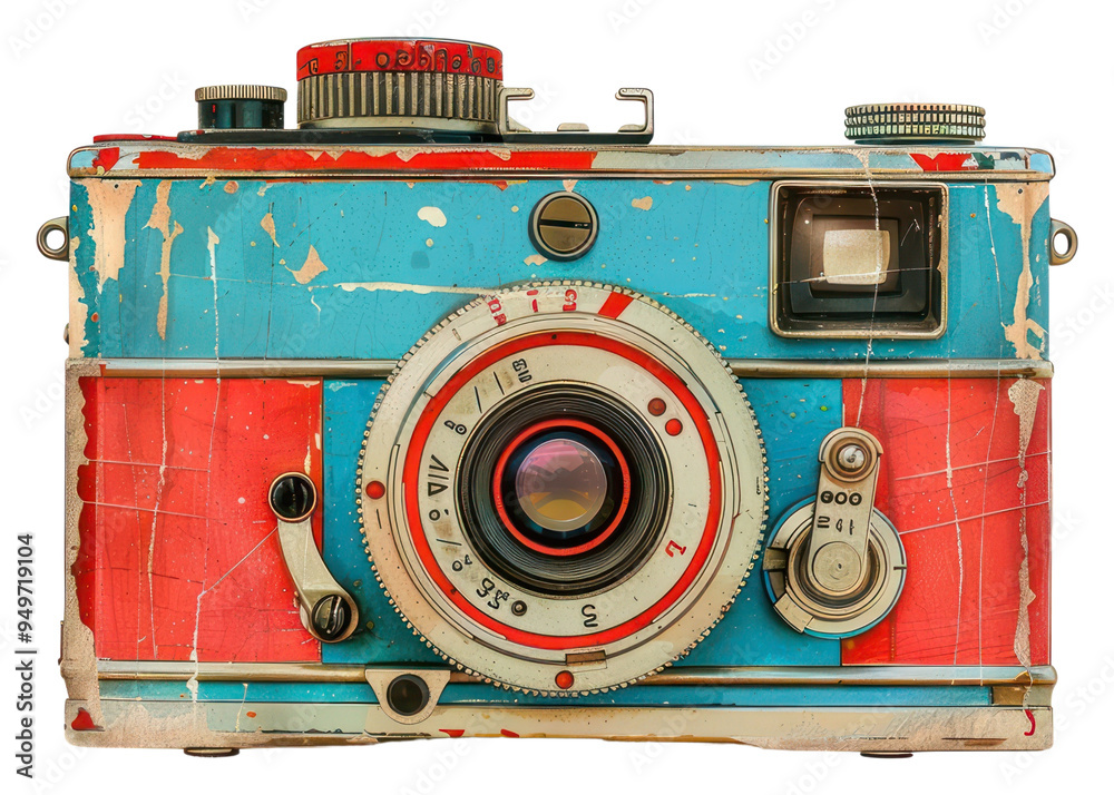 Canvas Prints PNG Vintage colorful retro camera illustration