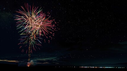 pyrotechnics and fireworks new year background
