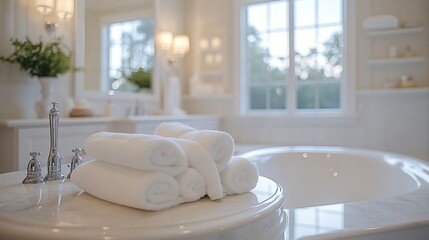 New home construction beautiful bath : Generative AI