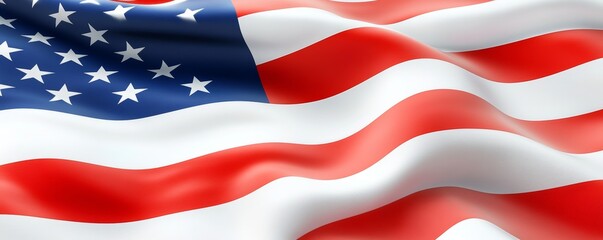 Obraz premium Close-up of the American flag, showcasing its intricate design and vibrant colors