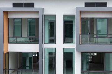 Fototapeta premium Modern Apartment Building with Unique Architectural Design
