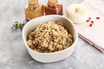 Vegan cuisine - boiled quinoa cereal