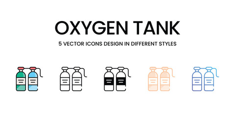 Oxygen Tank icons set vector stock illustration