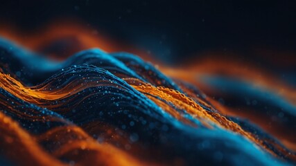 Abstract waves of blue and orange with a cosmic feel.