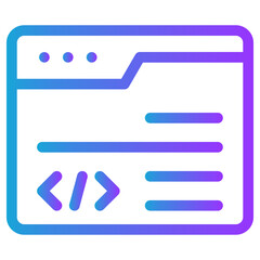 Obraz premium Website coding icon vector illustration concept for Coding and Development icons with perfect gradient color symbol background