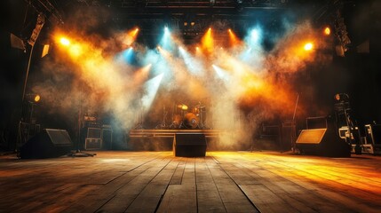 Crowd cheering at a concert with confetti and lights
