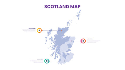 Fototapeta premium A map of the Scotland. Scotland infographic vector illustration with data and country information