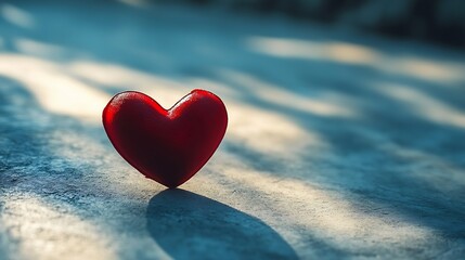 Fototapeta premium Heart shaped shadow as copy space Modern Valentines day concept Creative love idea Minimalistic Mothers day composition : Generative AI