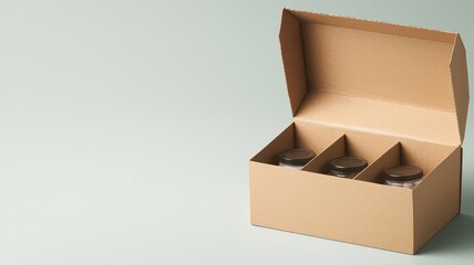 Corrugated box with internal compartments for multiple items, Multi-compartment packaging, Organized packaging design