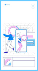 Use red envelopes to attract new customers and promote activity. Flat vector character concept illustration
