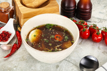 Japanese Miso soup with chicken