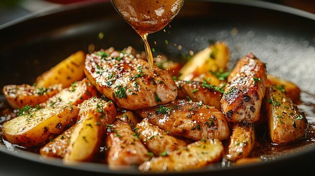 Stroganina  frozen fish or meat cut into chips one of the main dishes of northern cuisine sauce pouring process : Generative AI