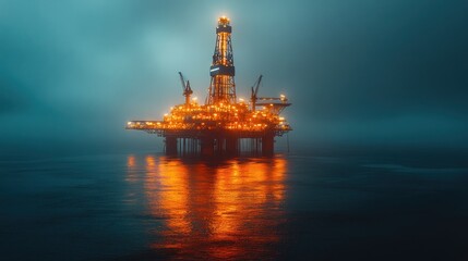 Oil Rig in the Mist